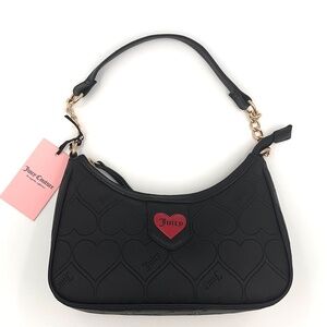 Juicy Couture Heart Liquorice Love Is Juicy Shoulder Bag in Black~NWT